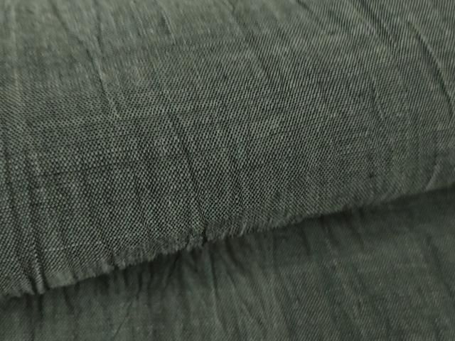  平和屋着物 上 夏物 男性 本場小千谷ちぢみ キングサイズ 麻 色無地 藍墨茶色 kh 5 着物 着物 浴衣