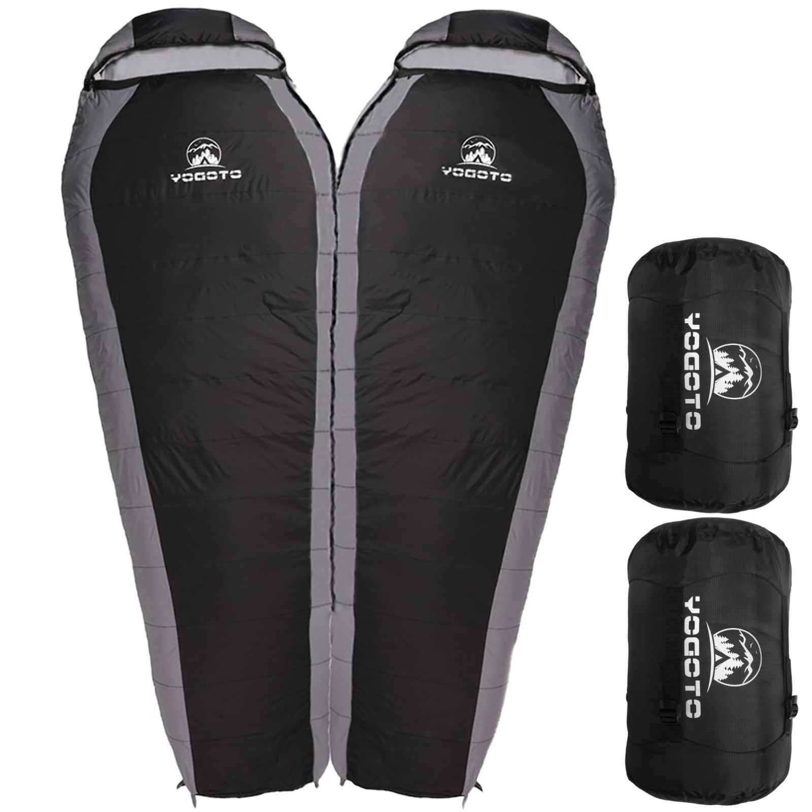 Color:黒(左ジッパー+右ジッパー) 【YOGOTO】 ダウン 寝袋 冬用 マミー