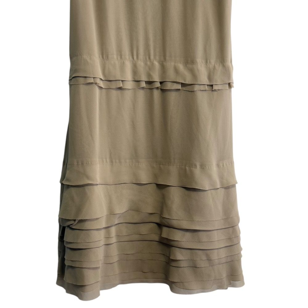 美品 FOXEY フォクシー シルク100％ シアー ひざ丈 ノースリーブ  