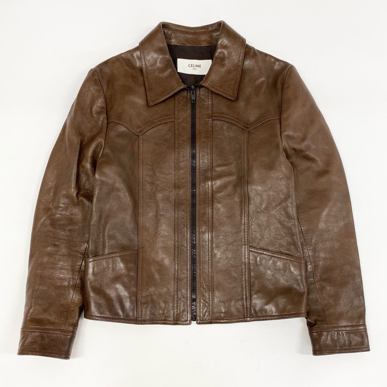 14h29 《未使用保管品》CELINE セリーヌ ワックスウエスタンブルゾン