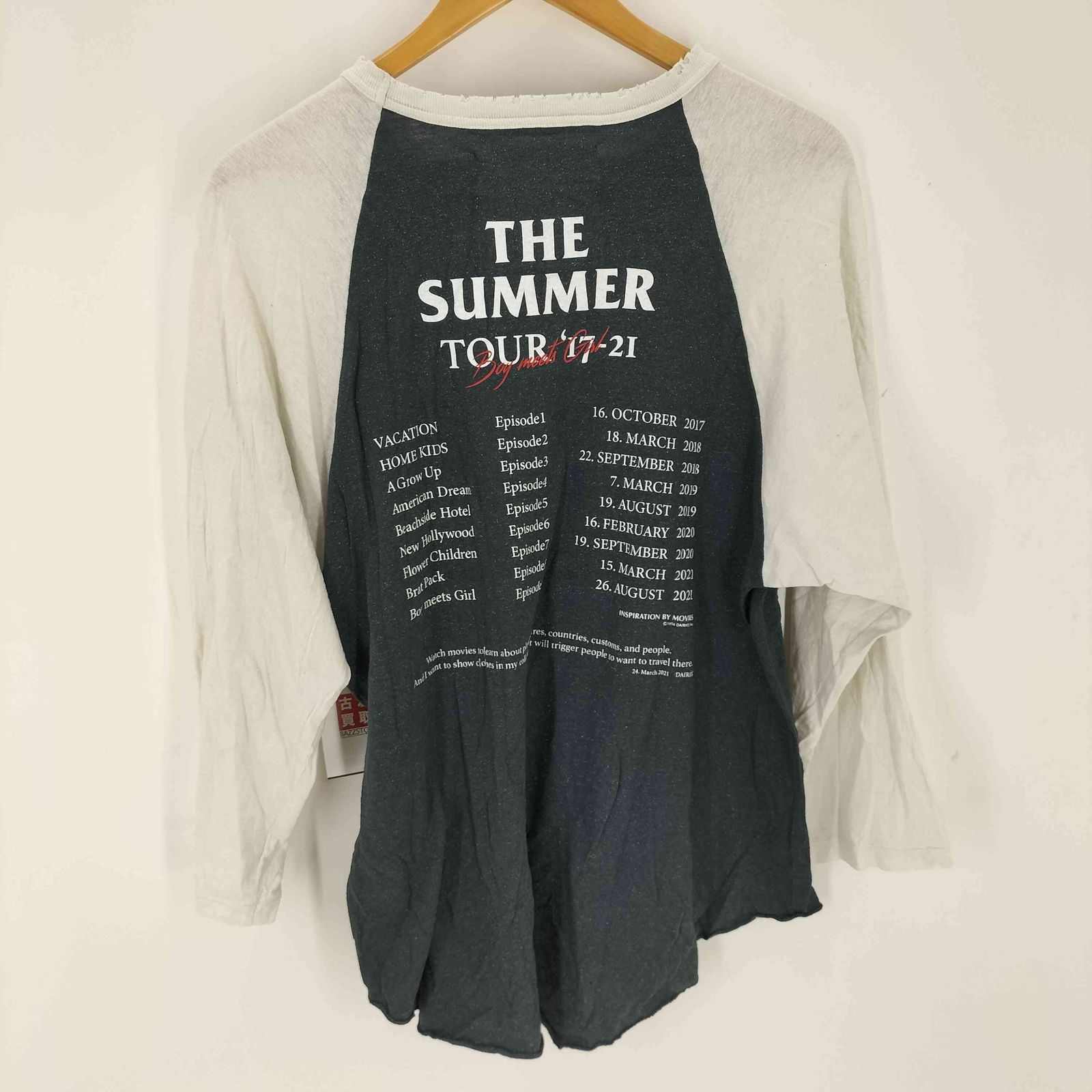 ダイリク DAIRIKU The Summer Tour Raglan Tee メンズ JPN：M