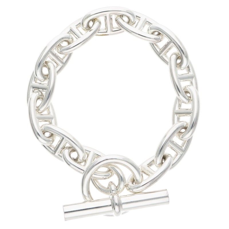 エルメス  Chaine d'Ancre GM シェーヌダンクルGMシルバーブレスレット メンズ 13LINK
