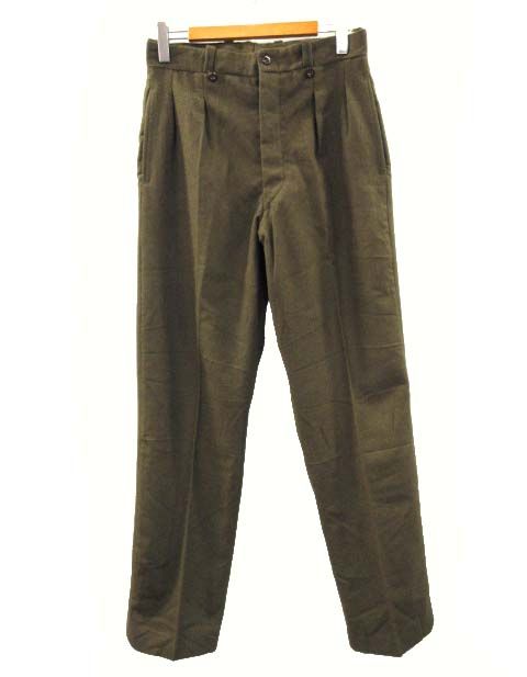 ヴィンテージ VINTAGE 50s 60s フランス軍 M-52 ウール トラウザーズ ツータック パンツ ダークオリーブ 44