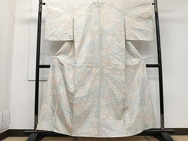 平和屋着物▽上質な色無地　単衣　鴇浅葱色　正絹　逸品　CAAV9415ze 平和屋着物▽上質な色無地 単衣 鴇浅葱色 正絹 逸品 CAAV9415ze