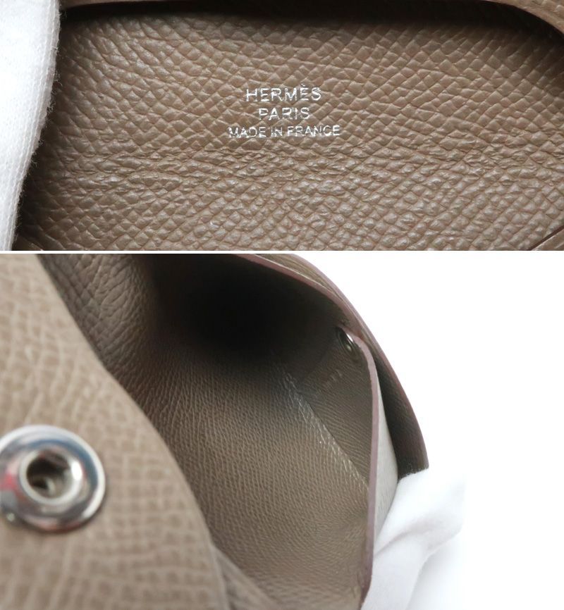 美品 エルメス バスティア コインケース エトゥープ ミニ財布