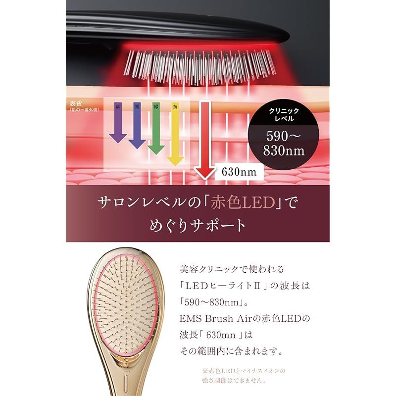 ひるおび」にて紹介 wavewave ems ヘアブラシ イオンケア 赤色