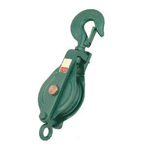 5営業日で発送 スリーエッチ 強力型滑車 一車スナッチ ベケット付 フック型 125mm 1.5t