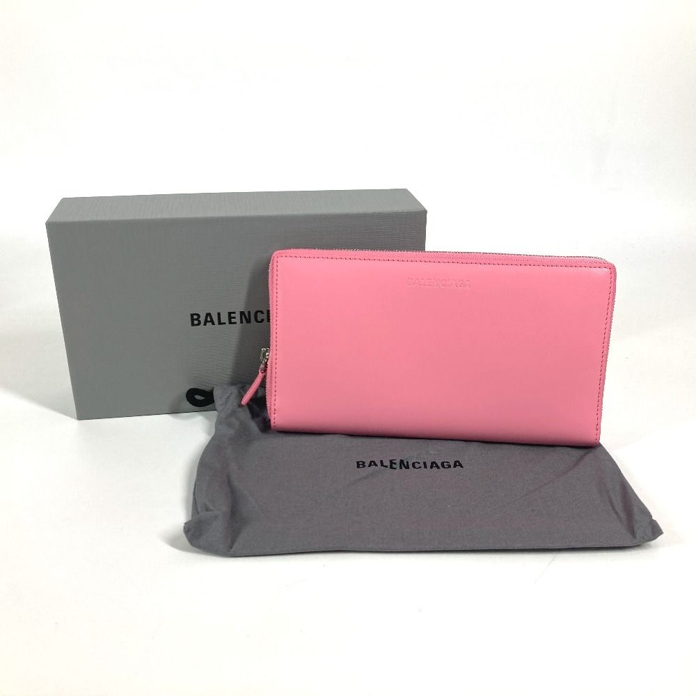 BALENCIAGA ピンク レザー 長財布 BALENCIAGA - BALENCIAGA バレンシアガ 長財布 ピンク レザー