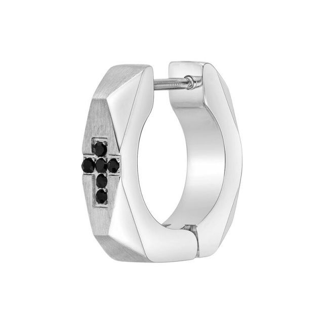 リンクス メンズ ピアス イヤリング Men s LYNX Stainless Steel Cross Hoop Earring