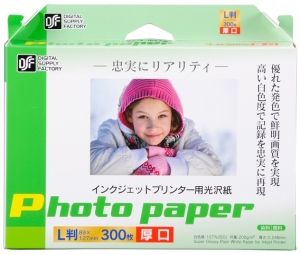 【新品・5営業日で発送】OHM オーム電機 01-3684 インクジェットプリンター用 光沢紙 L判 300枚 厚口