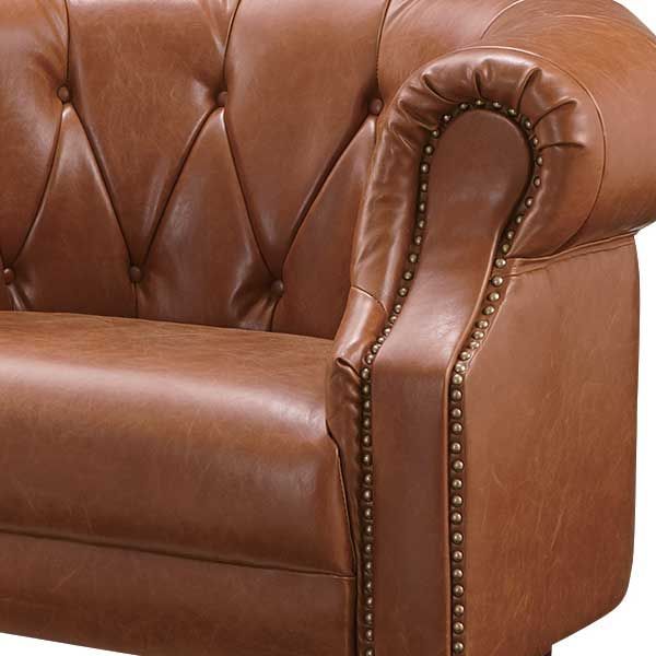 ソフトレザーのクイーンズ１人掛けソファ ポケットコイル ウィービングベルト W103×D87×H72×SH40cm No.239 ライトブラウン