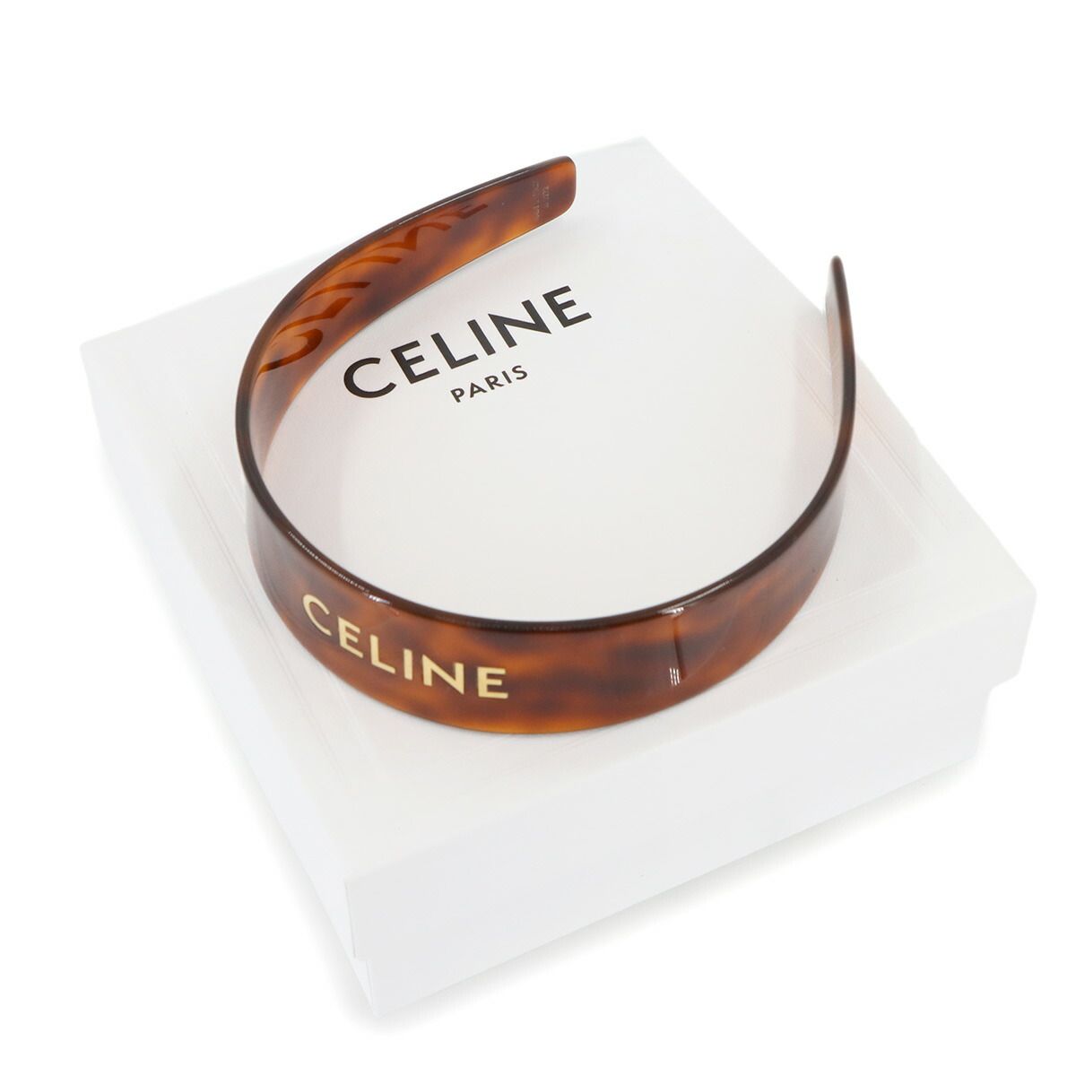 CELINE セリーヌ カチューシャ べっ甲 ロゴ ハバナブロンド 【公式通販】