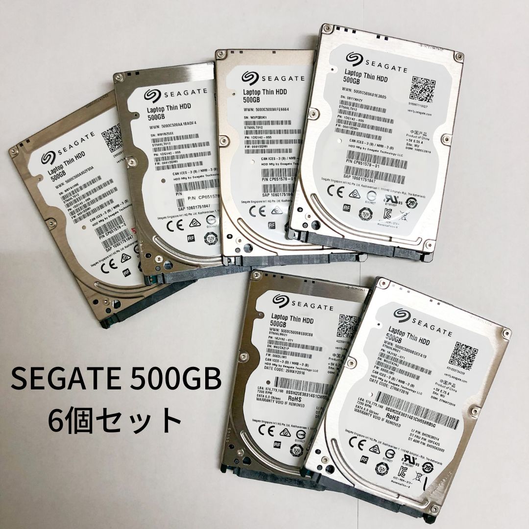 ★中古HDD/6個セット★SEAGATE 500GB SATA6.0 5400RPM/7200RPM