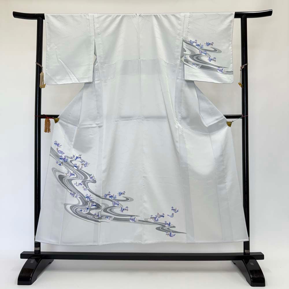 訪問着 付け下げ 単衣 洗える着物 礼装 ポリエステル 裄61.5cm Aランク  