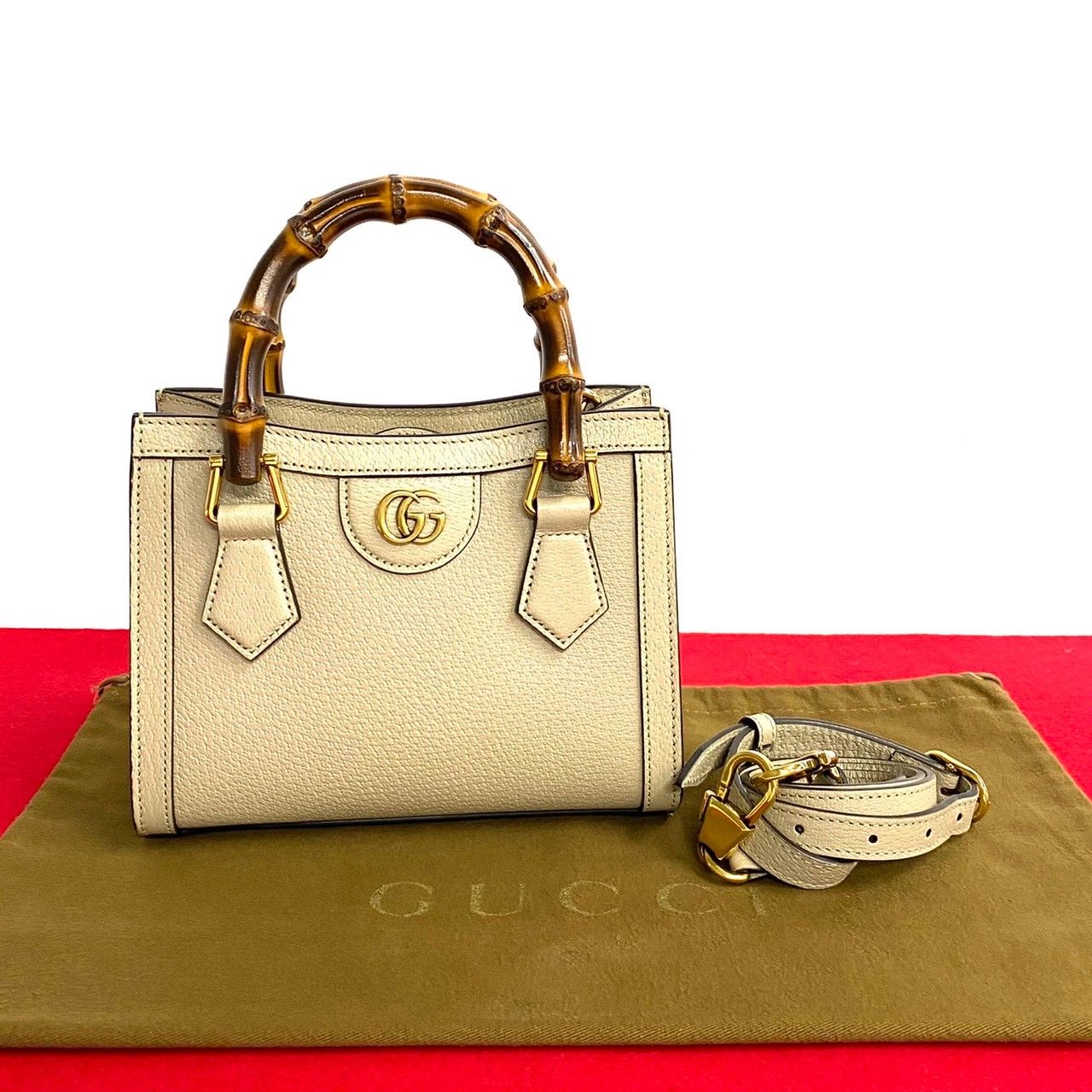 未使用保管品 GUCCI グッチ ダイアナ ミニ トート バンブー