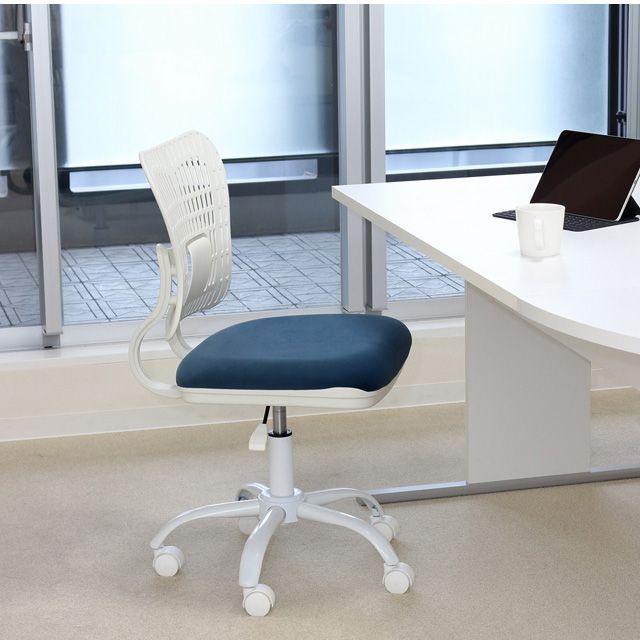 コンフィ オフィスチェア (ブルー/ホワイト) 人気 (グレー/ホワイト
