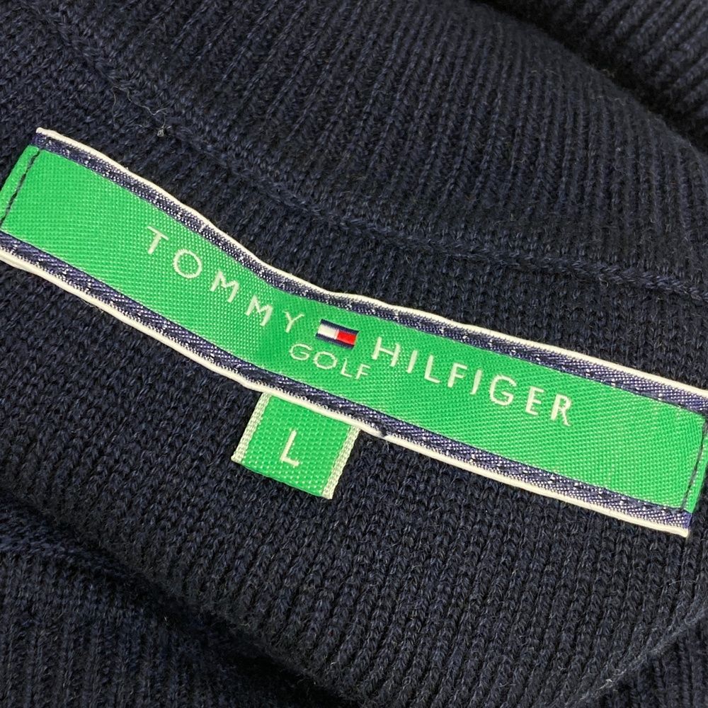 サイズ：L   GOLF トミー ヒルフィガーゴルフ  ウール混 タートルネック ニットセーター  ネイビー系 [240101477176] ゴルフウェア メンズ ストスト TOMMY HILFIGER GOLF トミー ヒルフィガーゴルフ ウール混