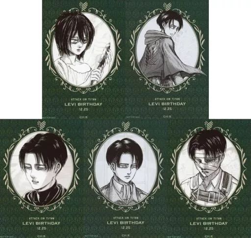 中古】キャラカード 全5種セット バースデーブロマイド 「進撃の巨人