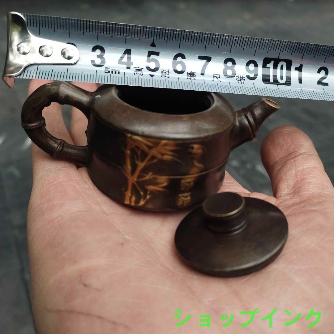 点金青竹功夫茶壺 酒壺 硯滴 文房具 銅製品 置物 - メルカリ