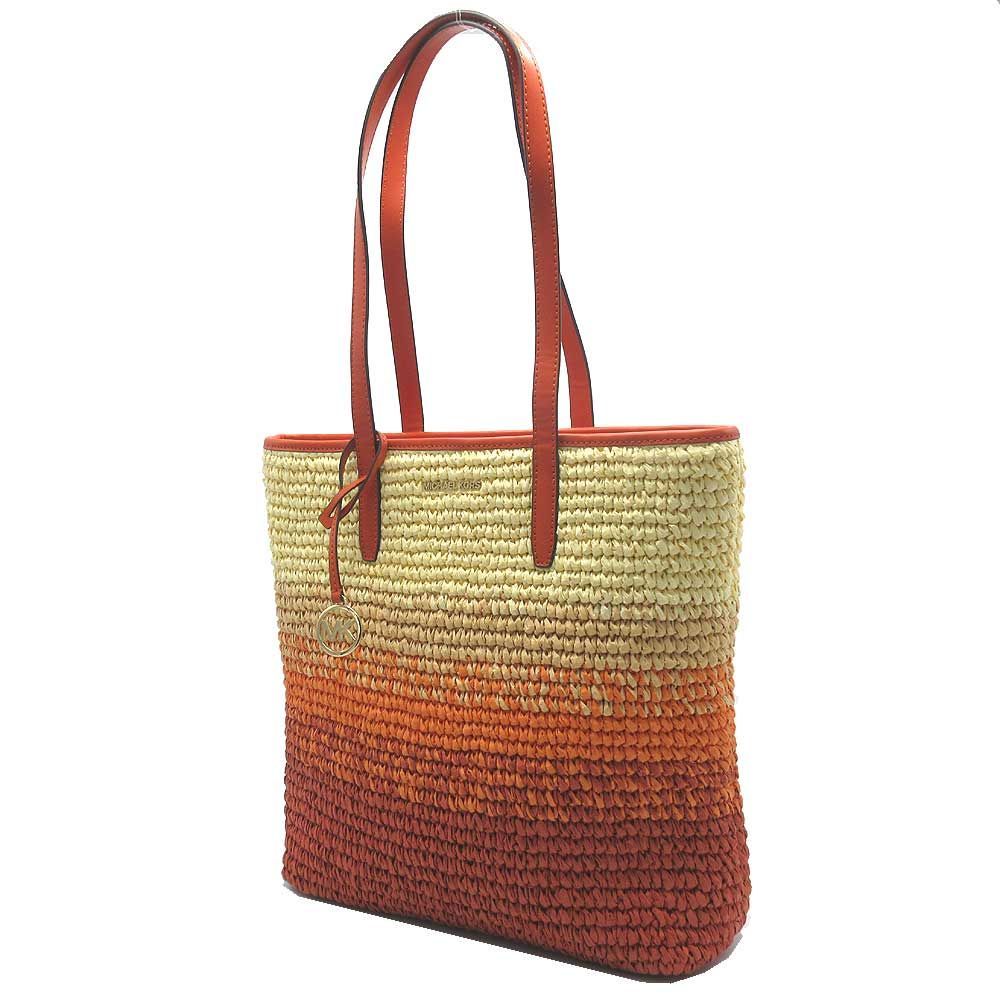 MICHAEL KORS ストロー トートバッグ マイケルコース トートバッグ MICHAEL KORS オンブレ ストロー