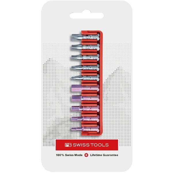 PB SWISS TOOLS ピービースイスツールズ 10本組 ショートタイプ 六角 ヘクスローブビットセット ビットホルダー付 パッケージタイプ C6.704CN