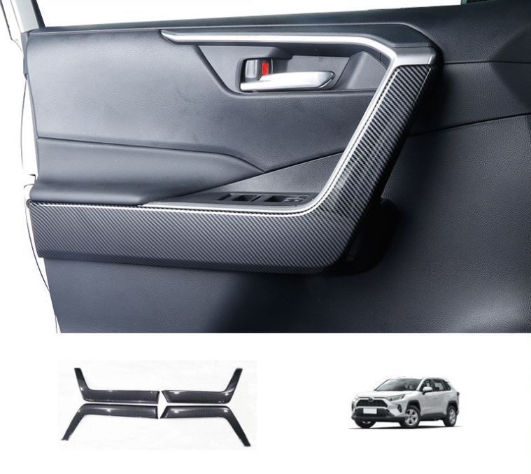 トヨタ RAV4 ドアインサイド ドアパネル インテリアパネル 内装パーツ ガーニッシュ RAV4 XA50型 ABS製 4P 2020-2025