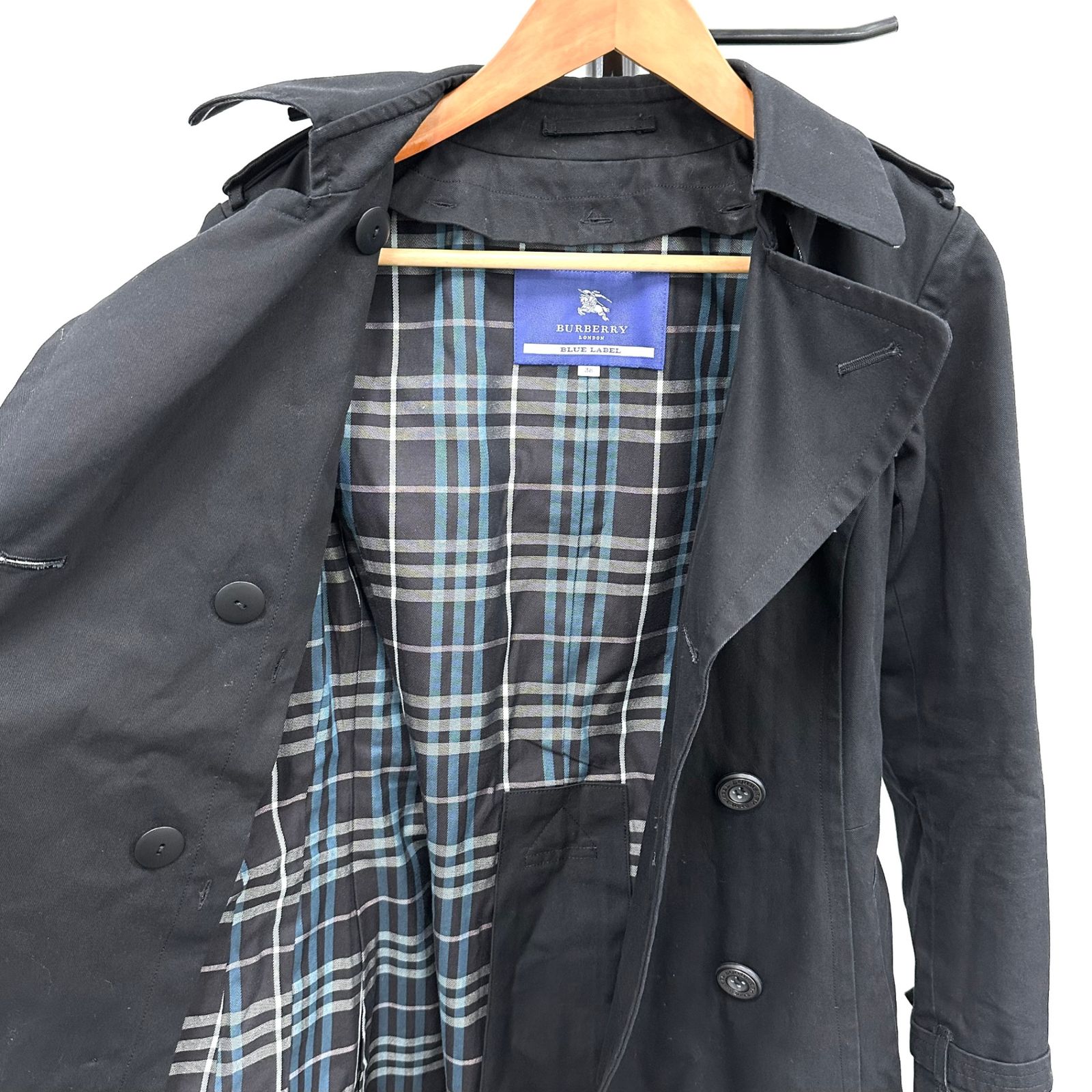 バーバリーブルーレーベル　トレンチコート　ウールライナー付き38 極美品】BURBERRY BLUE LABEL バーバリー ブルーレーベル