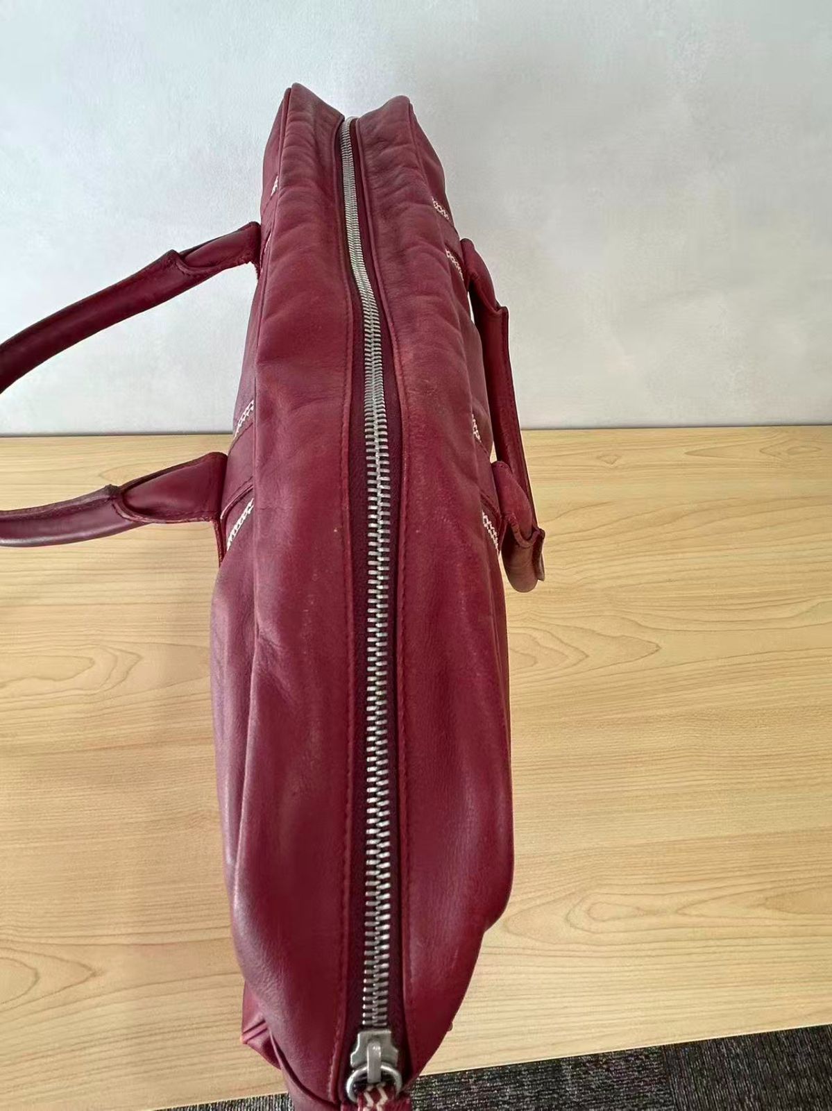 美品 ベルルッティ エミーオ ビジネスバッグ レッド レザー ブリーフ