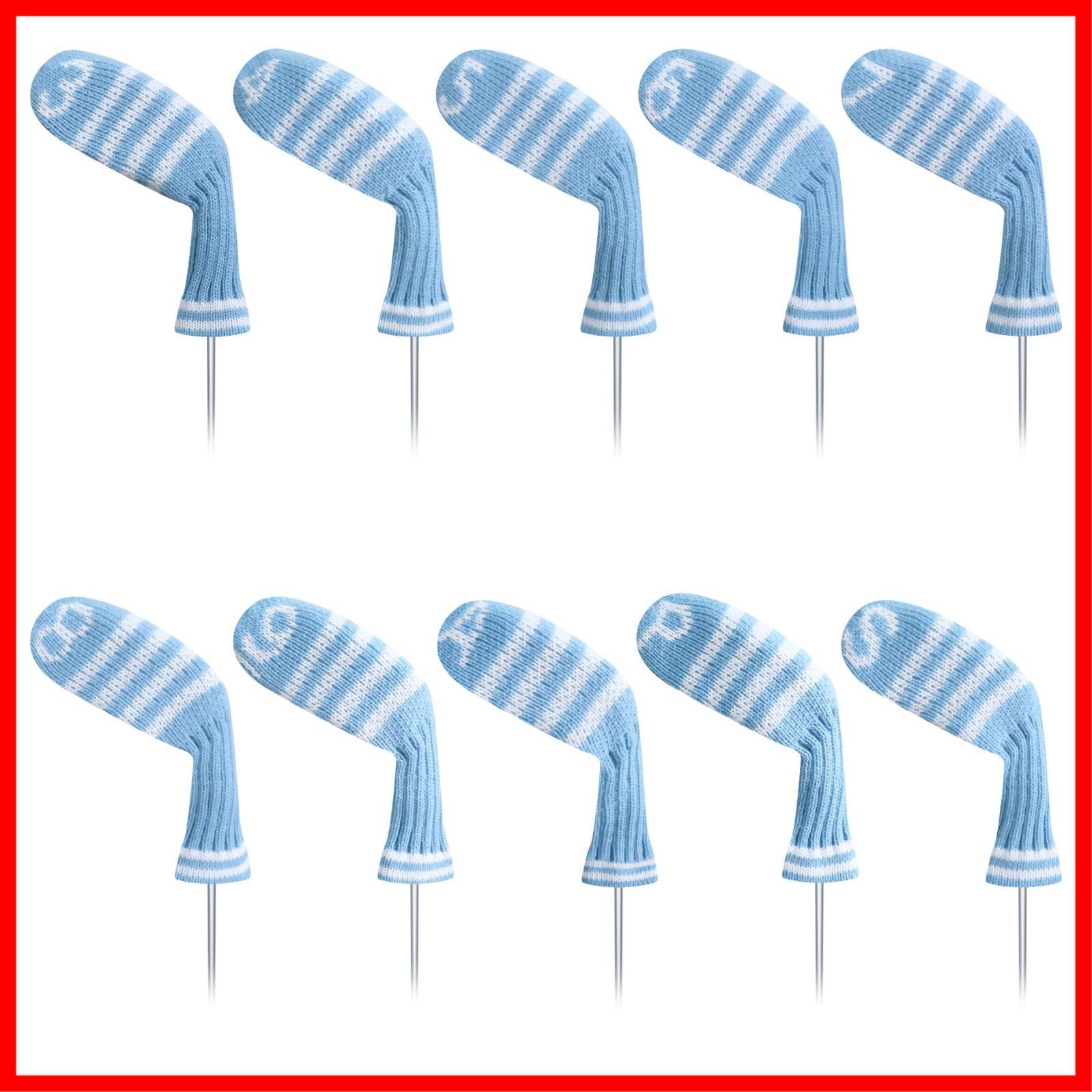 【在庫限定】LeFeng ニットゴルフアイアンヘッドカバー10枚 3-9/A/P/S セット - 軽量で丈夫な素材 - キャロウェイピンテーラーメイドコブラなどにぴったりフィット