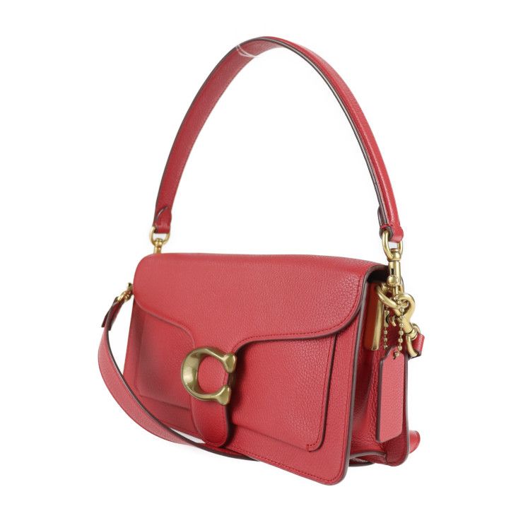 COACH コーチ ハンドバッグ 73995 レザー レッド系 ゴールド金具