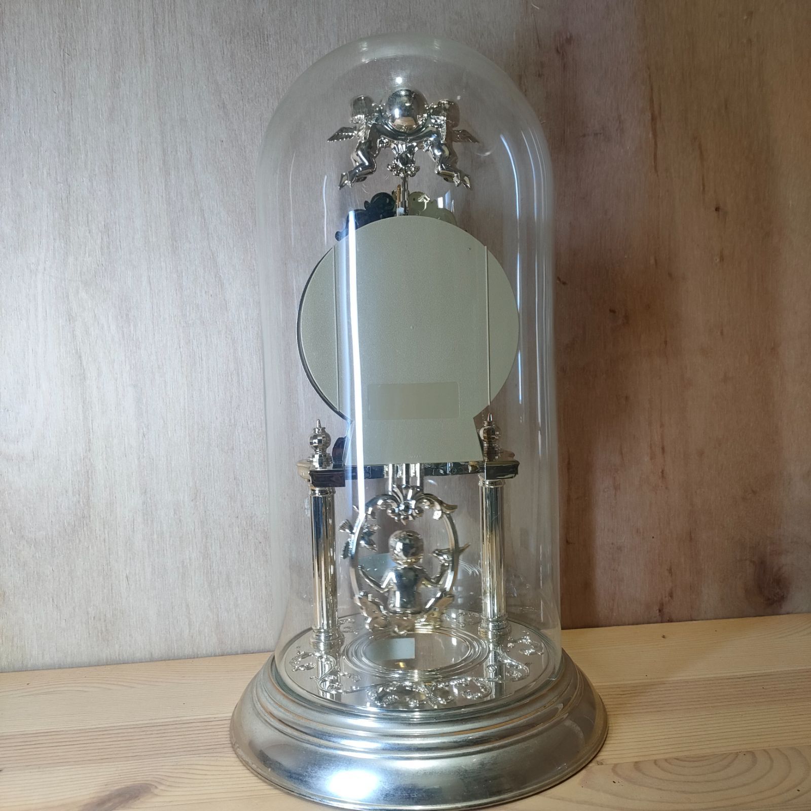 レア・美品】セイコー SEIKO 置時計 QUARTZ クォーツ 振り子 金色 天使