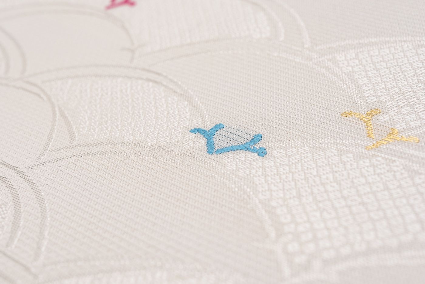 新品 夏帯 絽 九寸名古屋帯 松葉青海波