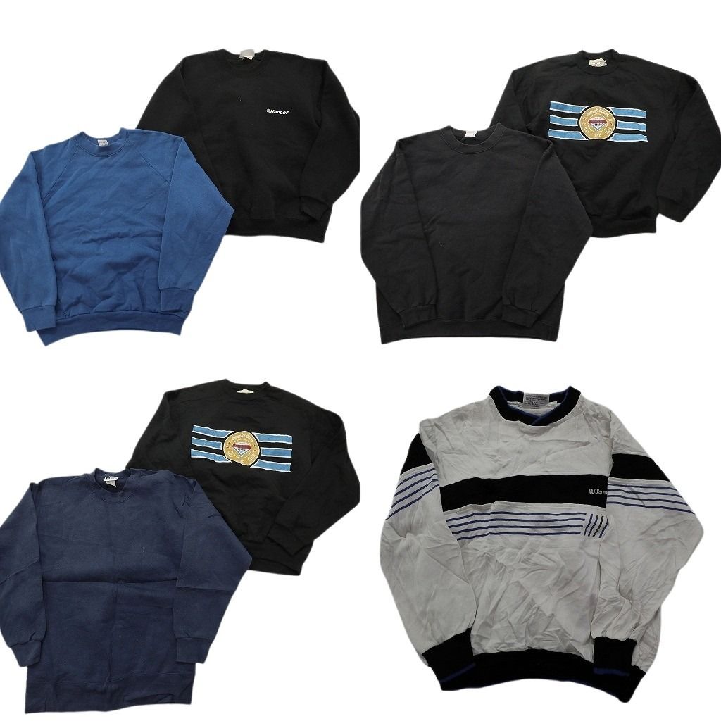 古着卸 まとめ売り USA製 スウェット 7枚セット (メンズ M ) 無地 90s ラグラン LEE ワンポイント 中古 古着 MX9287