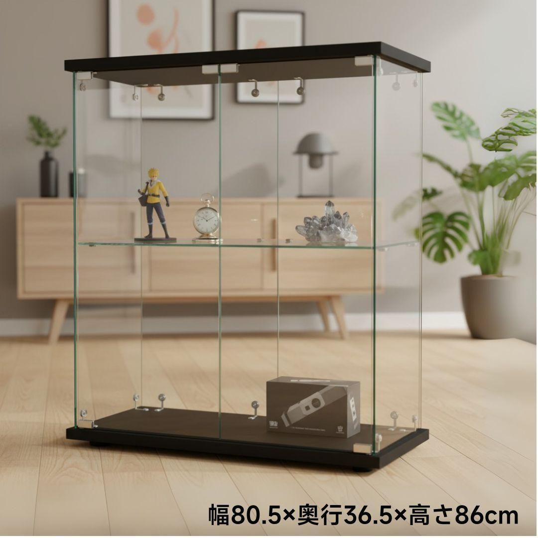 コレクションケース 両扉 大型 ワイドタイプ 強化ガラスディスプレイキャビネット