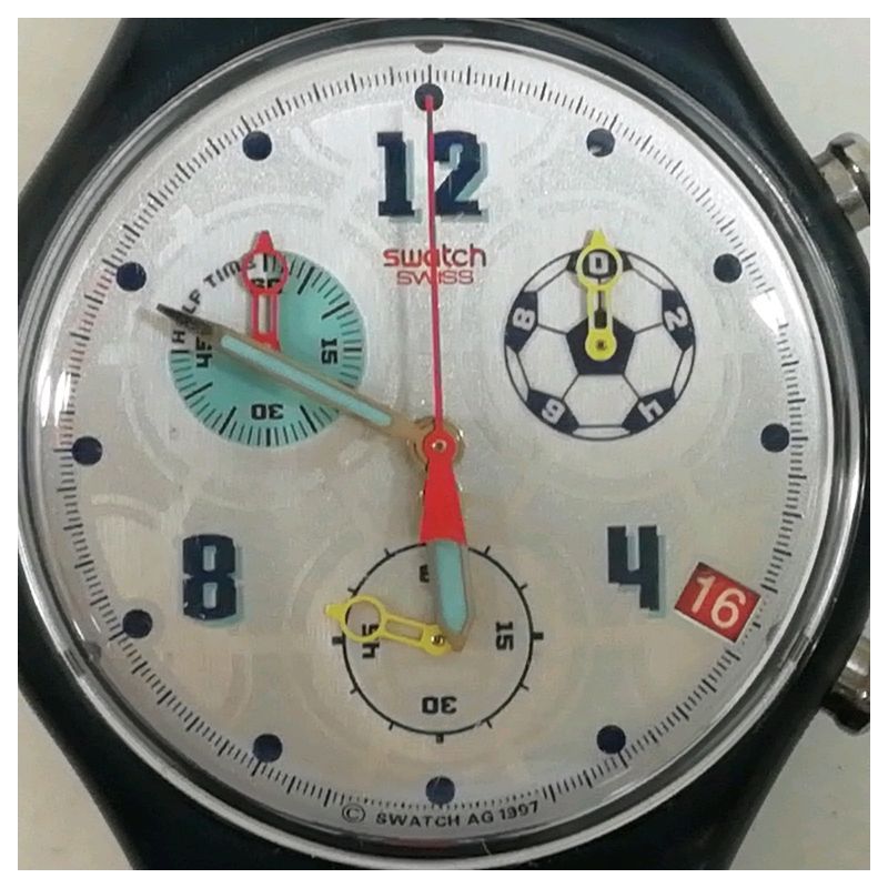 Swatch Chrono サッカー 時計 中古】【送料無料】スウォッチ メンズ クォーツ クロノグラフ