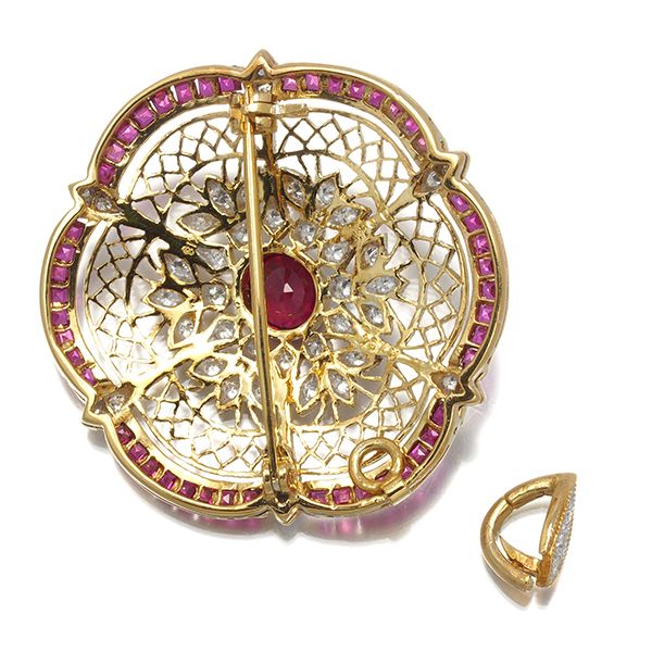 ルビー 1.54ct ダイヤ ダイヤモンド 0.41ct 透かし ミルグレイン  