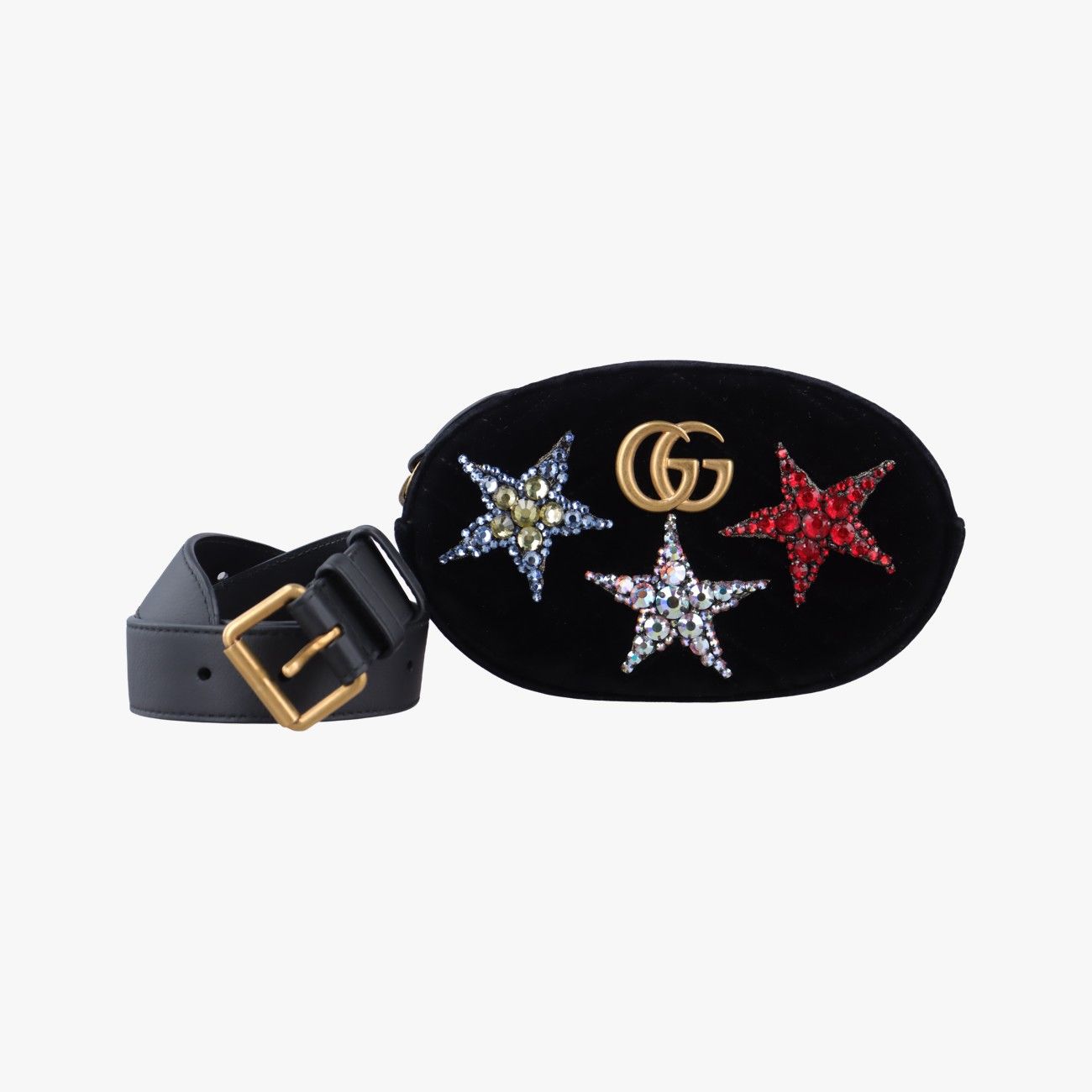グッチGucciGGマーモントブラック×マルチカラーベロア476434F025696127