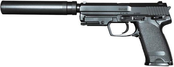 新品 クラウンモデル USP サイレンサー付き スライドストップエアーコッキングハンドガン 10歳以上用 [佐川急便]