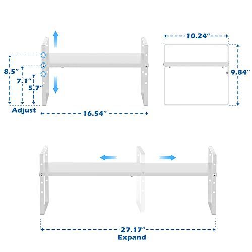 ホワイト_10.24＂W-2P SANNO 伸縮式シンク下収納 押入れ収納ラック キッチン収納 食器棚整理ラック 洗面所収納ラック 積み重ね可能  ホワイト 2個入れ - メルカリ