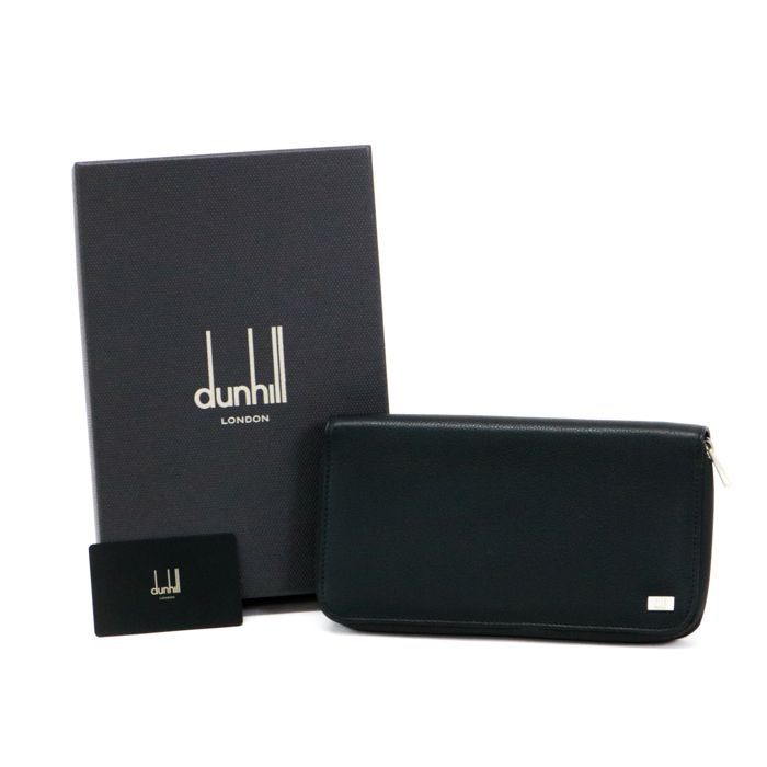 ダンヒル dunhill オーガナイザー レザー 長財布 トラベルケース ラウンドファスナー ビジネス メンズ ブラック 中古 mam01001