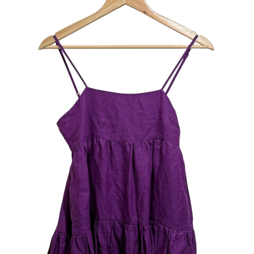 美品 MYLAN マイラン Color Linen Back Ribbon Dress リネン100