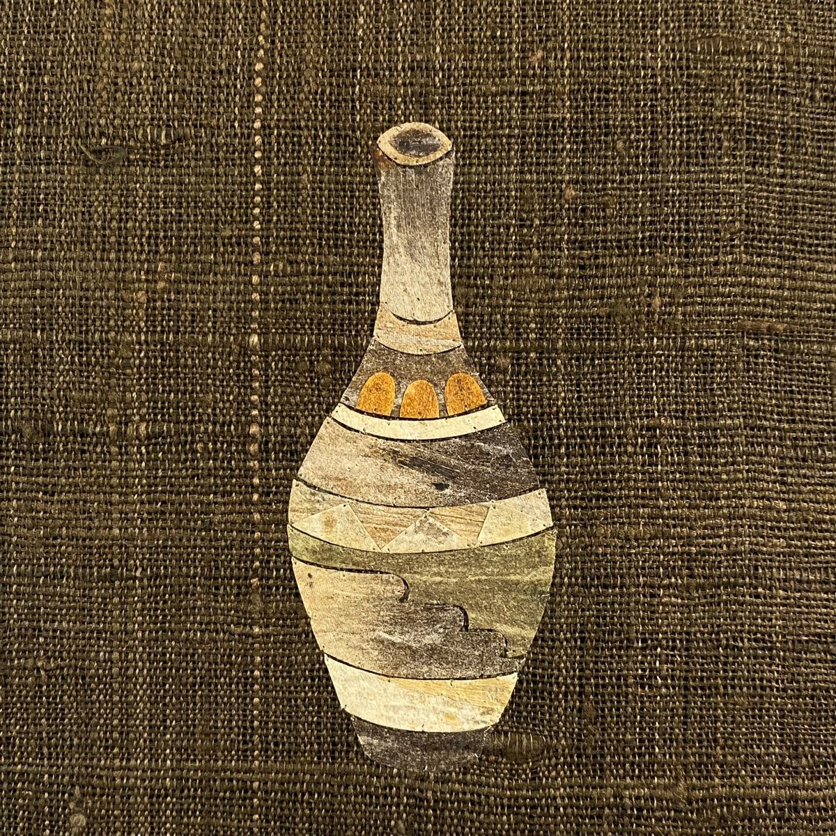 名古屋帯 名品 落款 紬地 壺 焦茶色 正絹