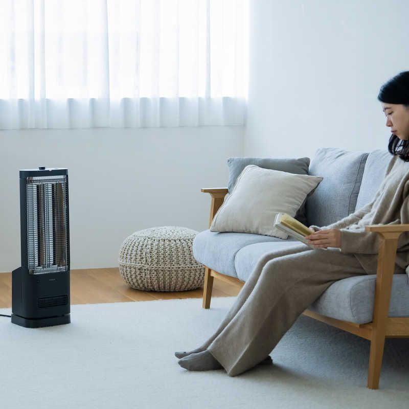 未開梱 SIROCA 足元ファンヒーター付き 遠赤外線暖房機 にこポカ siroca 石英管ヒーター 人感センサー付き ブラック SH-FC251K