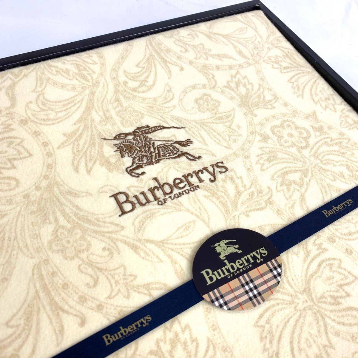 Burberry s バーバリーズ ソフトコットンシーツ ホースロゴ刺繍|ペイズリー柄|西川産業| ライトベージュ | 240001164155