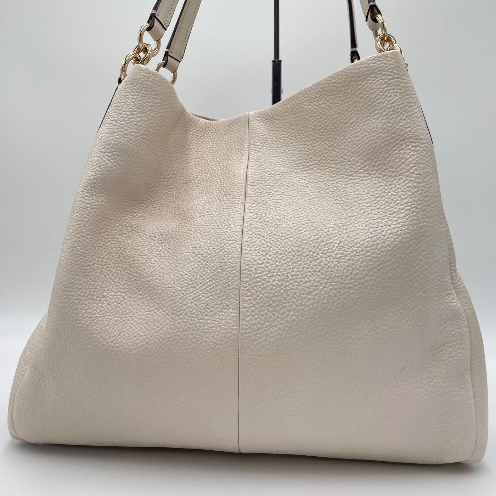 美品】COACH コーチ トートバッグ 肩掛けバッグ アイボリー クリーム色 