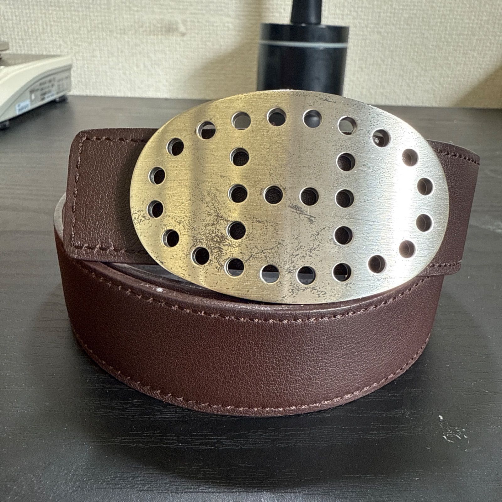 HERMES エルメス リバーシブルベルト80 エブリンバックル マットシルバー カーキブラウン?|ダークブラウン き