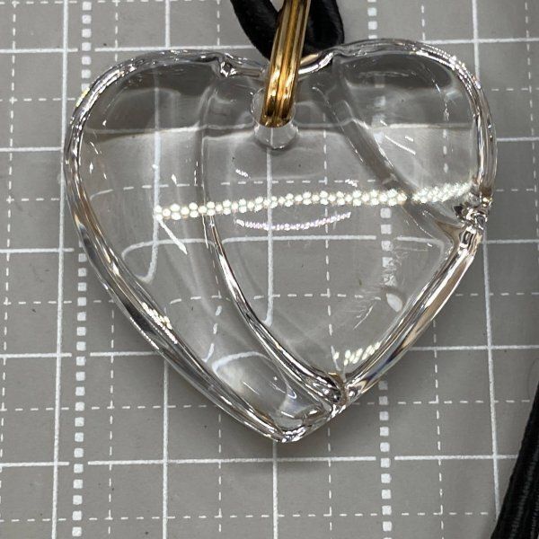 B335 美品 バカラ ネックレス ハート クリア Baccarat ブラック B335 美品 バカラ ネックレス ハート クリア Baccarat ブラック