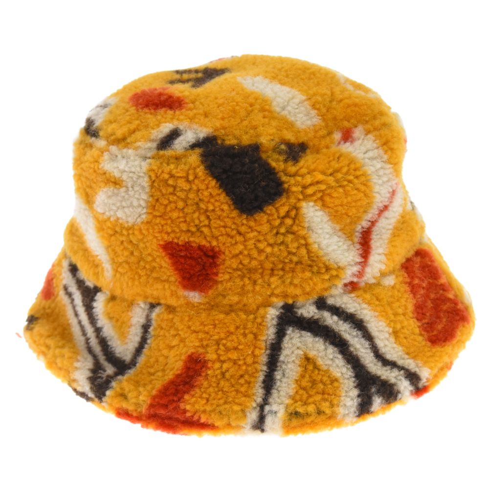 FENDI フェンディ 21AW テディファブリック ロゴ総柄バケットハット オレンジ ボア フリース FXQ801 FENDI (フェンディ) 21AW テディファブリック ロゴ総柄バケットハット