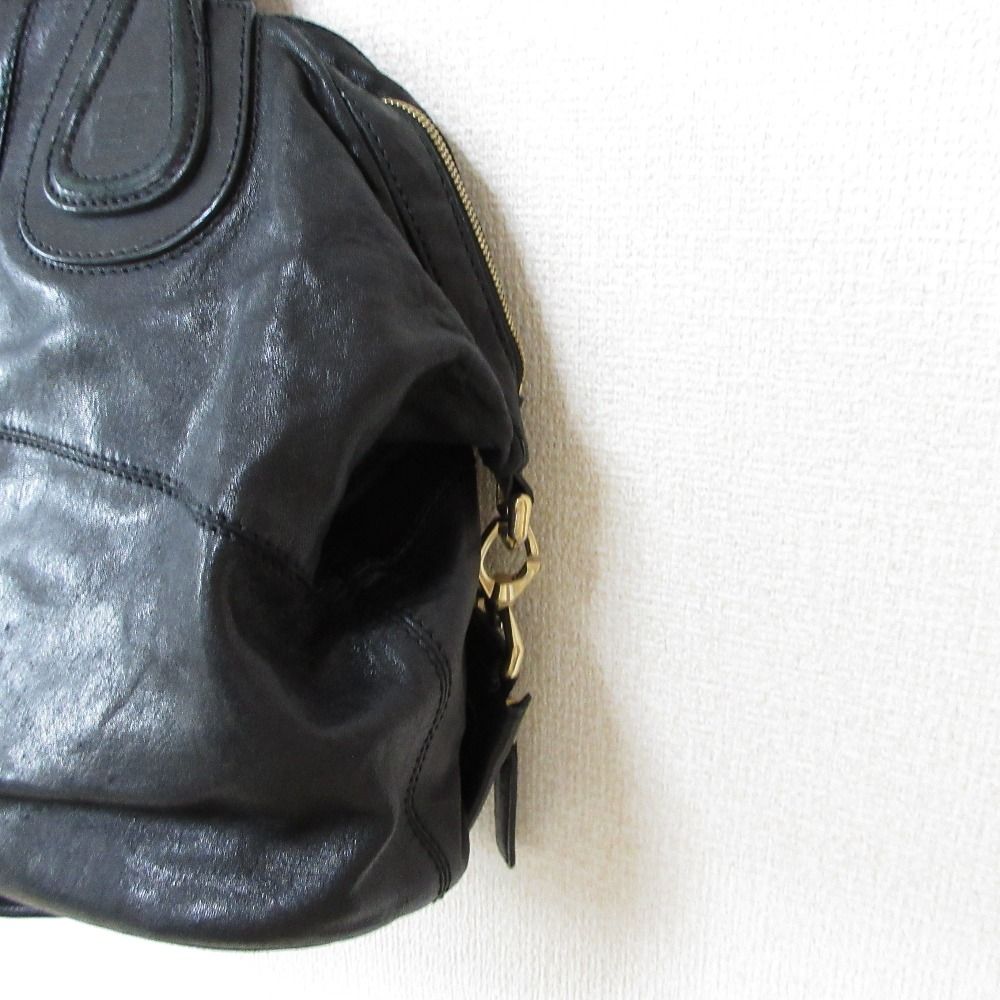 ジバンシー　2WAY　ナイチンゲール　ハンドバッグ　肩掛け　ラムレザー　ブラック 良品 GIVENCHY ジバンシィ ナイチンゲール レザー 2way