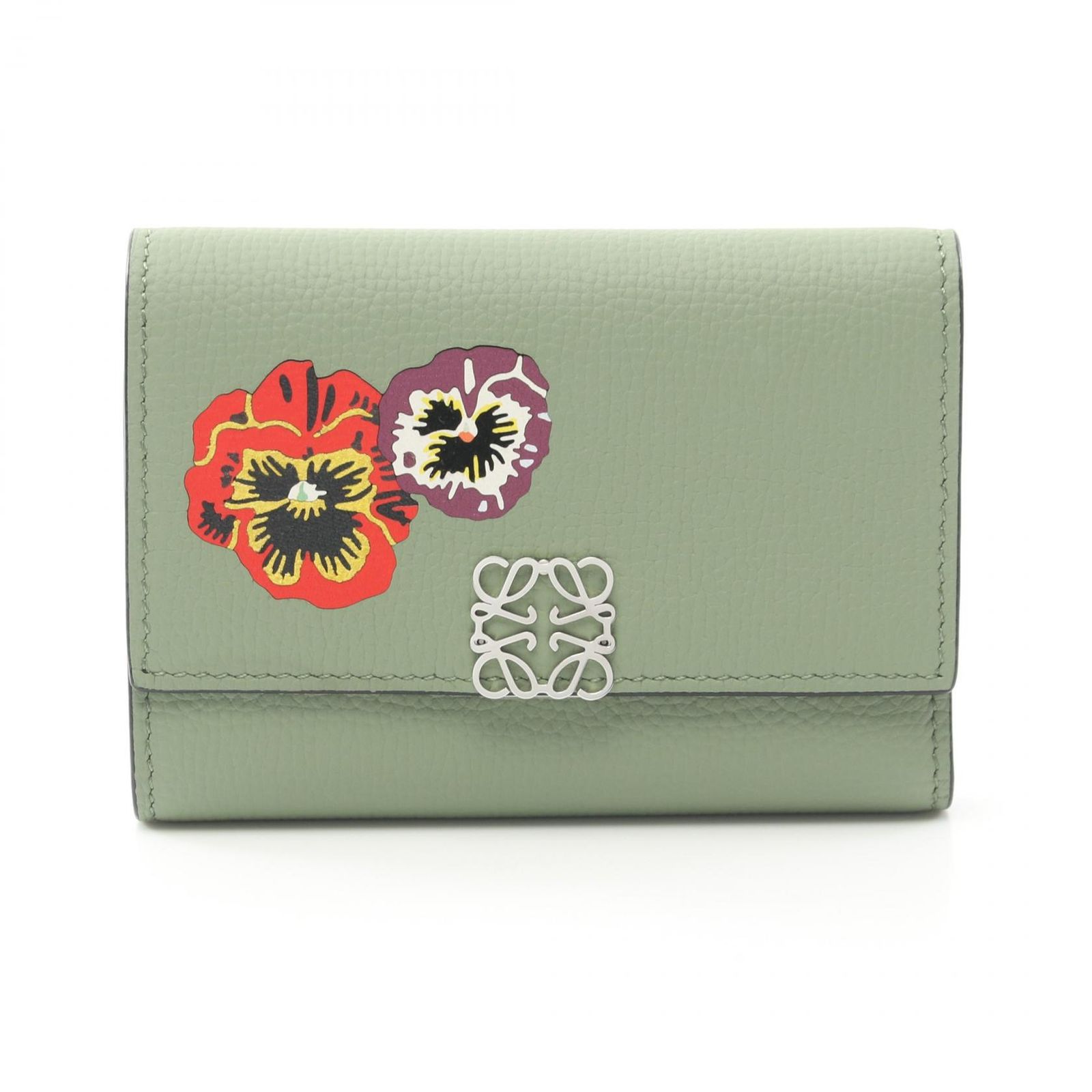 ★LOEWE ロエベ 折り財布 トライフォールド 三つ折り グリーン 緑 LOEWE ロエベ 三つ折り財布 トライフォールドウォレット グリーン